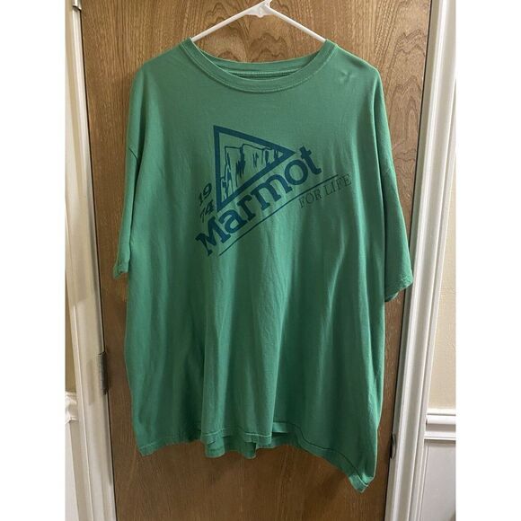 MARMOT FOR LIFE 1974 T-SHIRT MENS LIGHT KELLY GREEN XXL ORGANIC COTTON SOFT - Picture 1 of 8